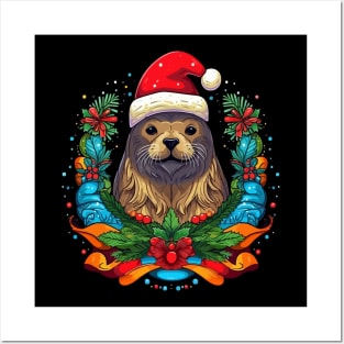 Sea Lion Christmas Posters and Art